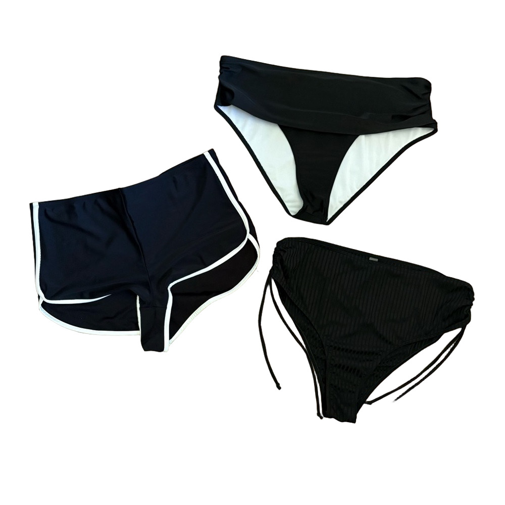Black Swimwear Bottoms - Set of 3